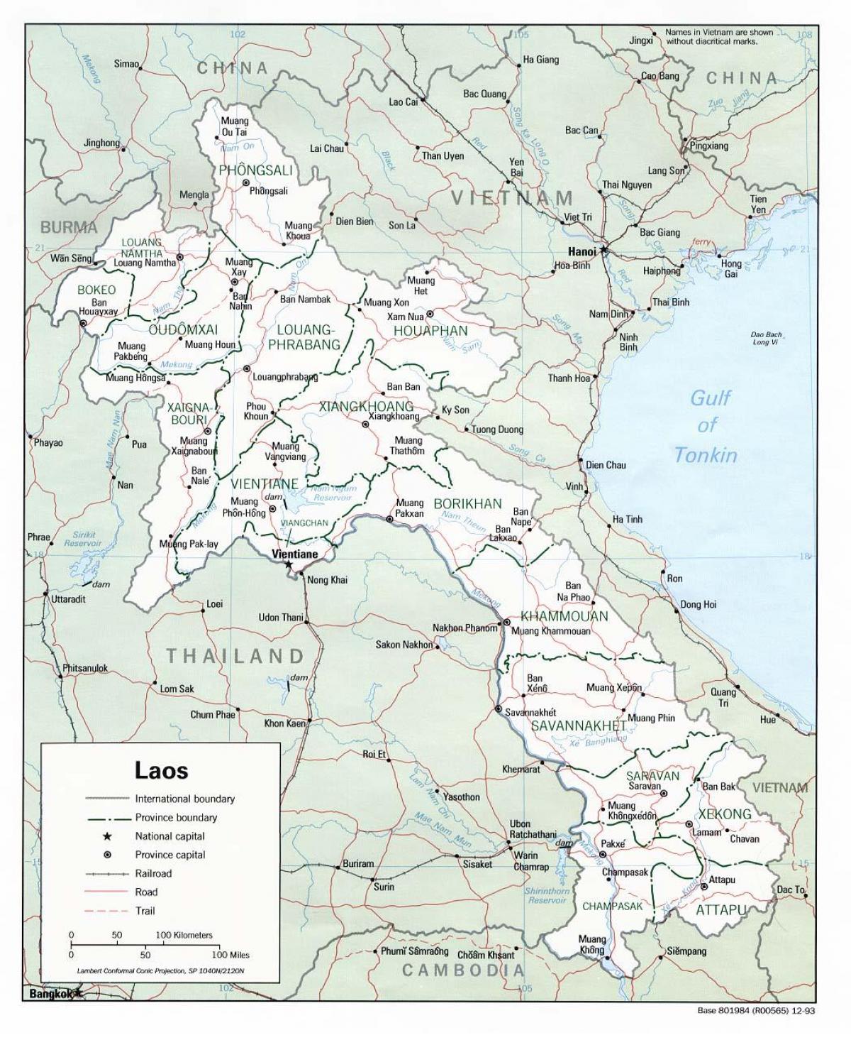 لائوس نقشه شهرها