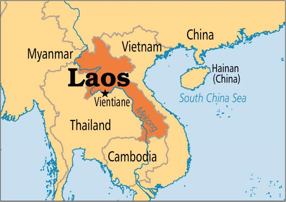 لائوس کشور در نقشه جهان