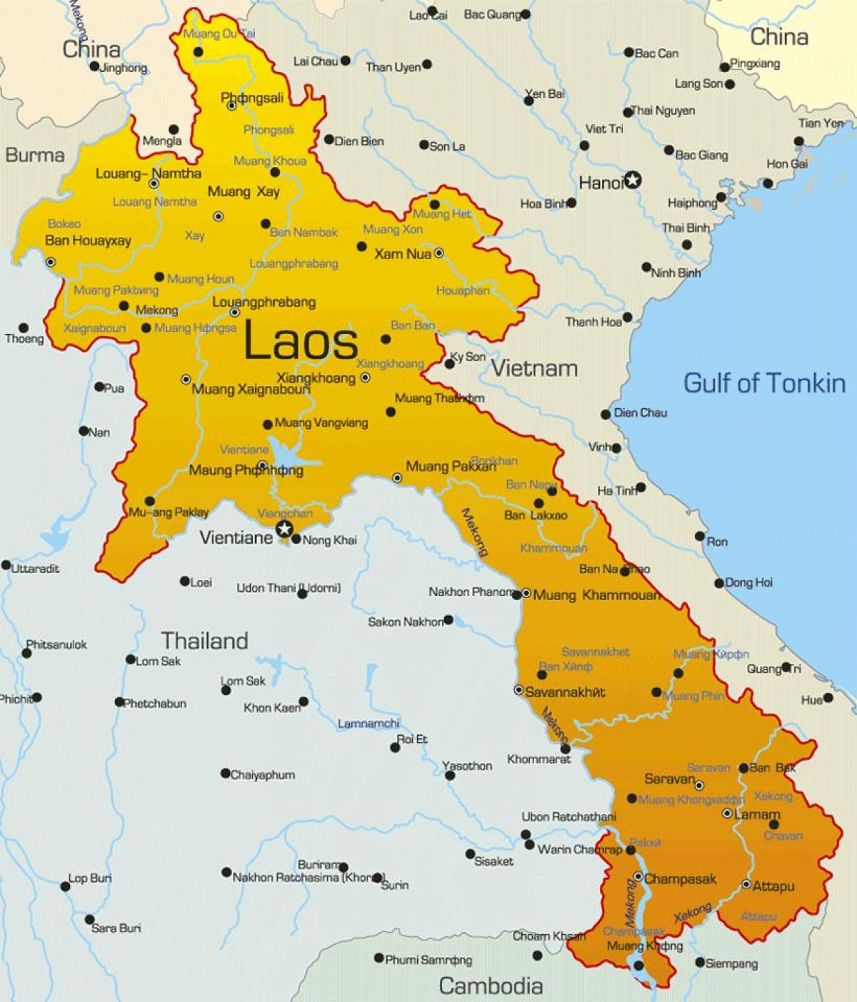لائوس در نقشه